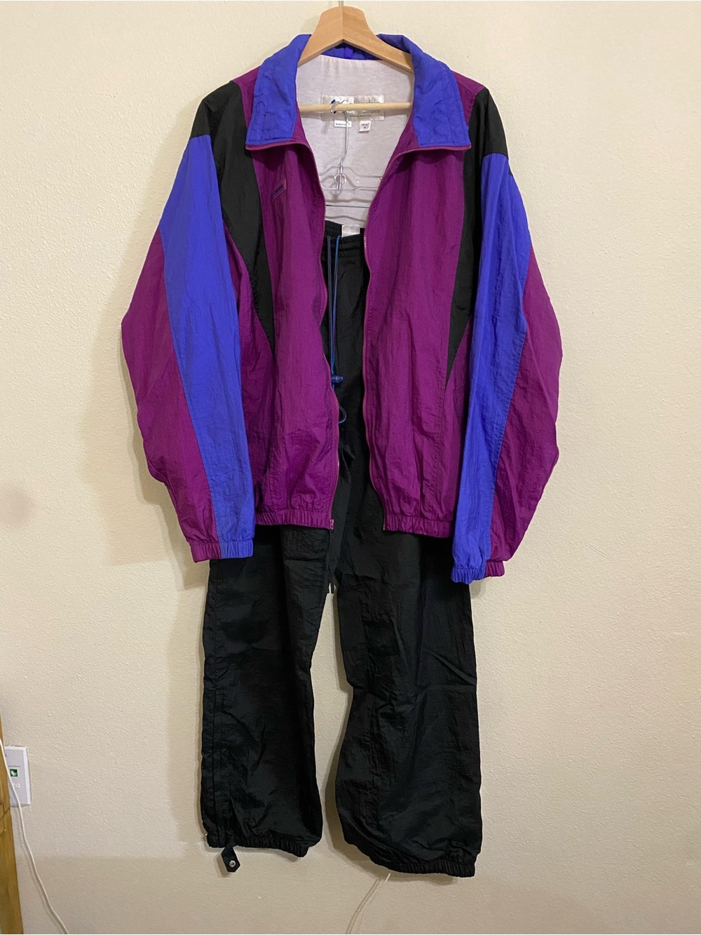 80s/90s Vintage Colombia lined
Purple,blue and black Track Suit